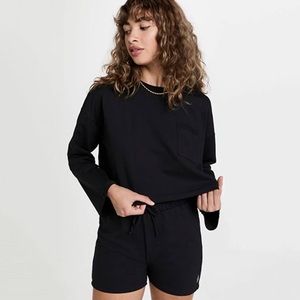 FREE PEOPLE Movement Sunny Set Black Coordinating 2 Piece Top & shorts NWT